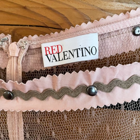 RED Valentino Point d'esprit tulle Pink Sheer Maxi Dress - Picture 5 of 11